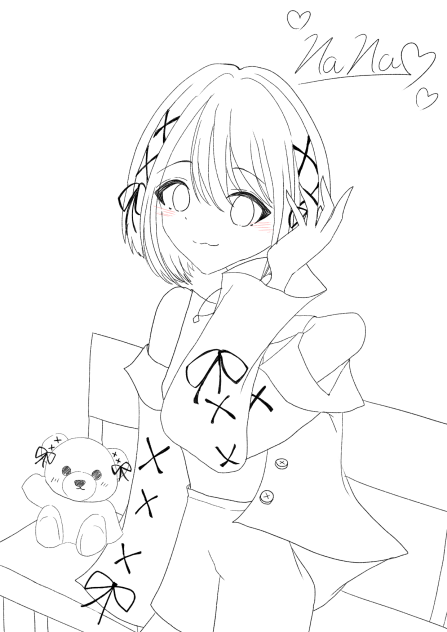 ╰(⸝⸝⸝´꒳`⸝⸝⸝)╯✿♡線画