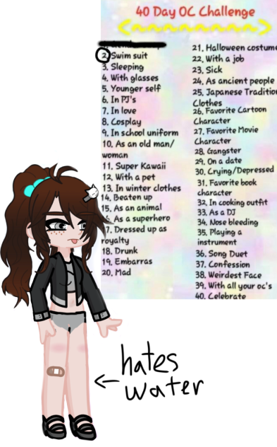 Oc day two! IRL me in a swimsuit…