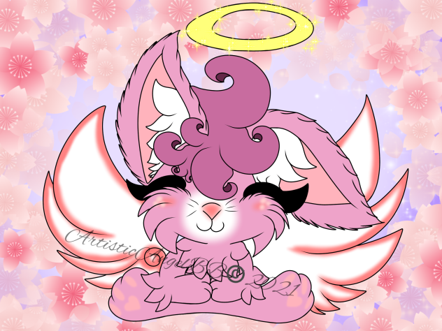 Pink Praying Angel Bunny