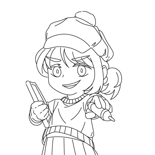 Nita as artist(Lineart)