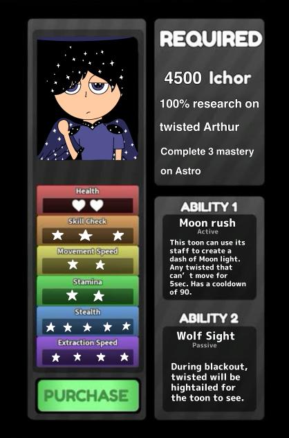 Arthur new stats and requirements