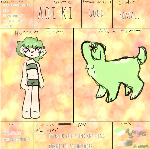 character sheet for hanahaki