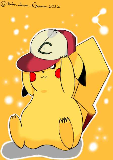 Pikachu com o boné do Ash