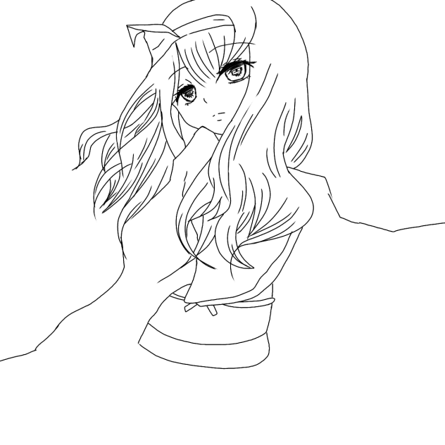 幽人麻知音さん　　線画