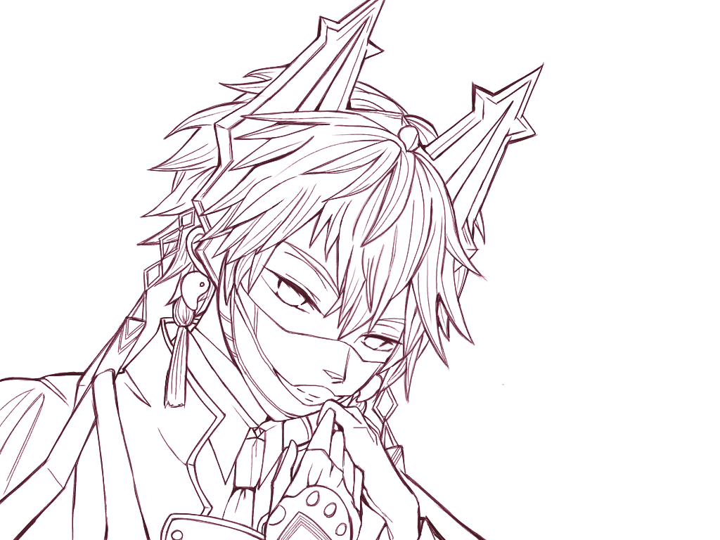 鳴狐 極 線画 Ibispaint