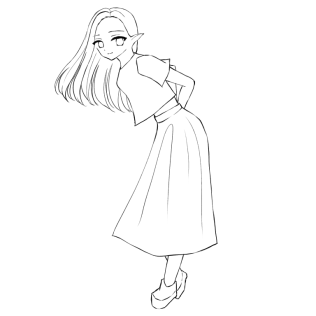 エルフの線画