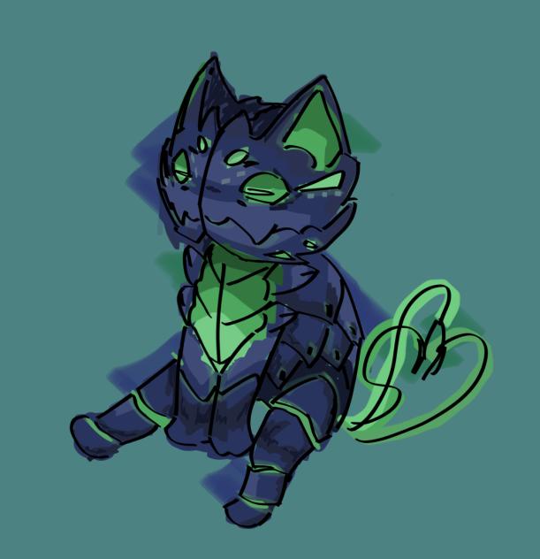 CAT GAME Toxic Green doodle