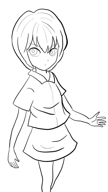 昔の漫画の少女 Ancient manga girl