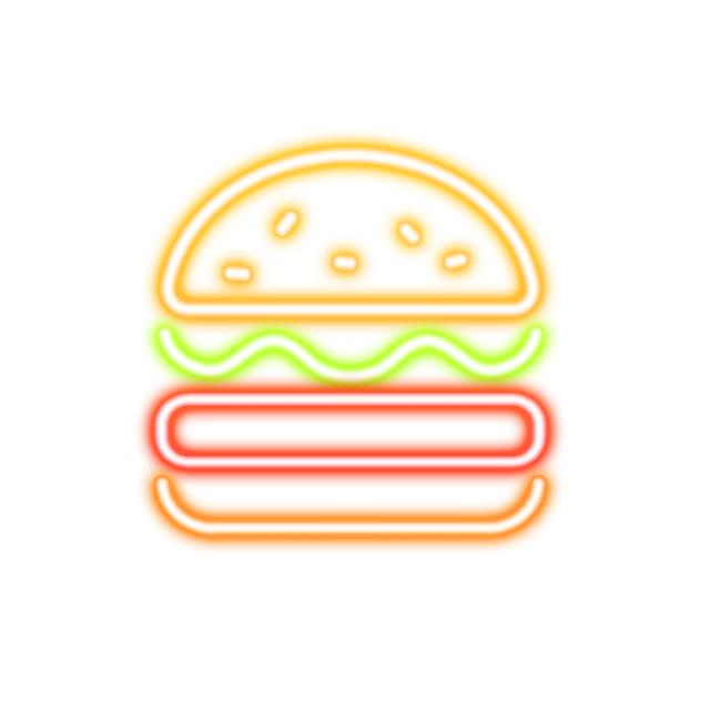 Burger neon icon