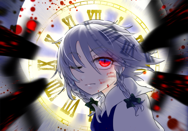 銀髪少女の血と月時計