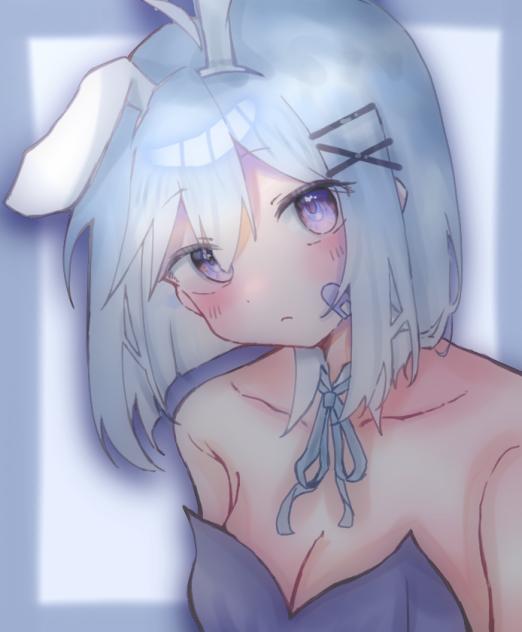 水色バニーガール