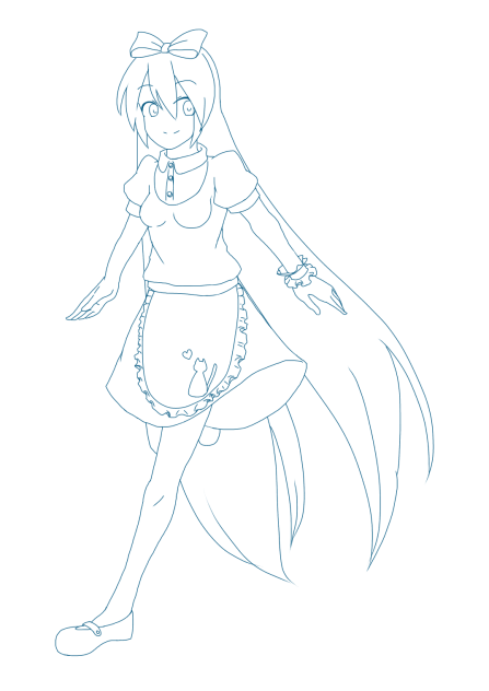 初音ミク アリス 線画