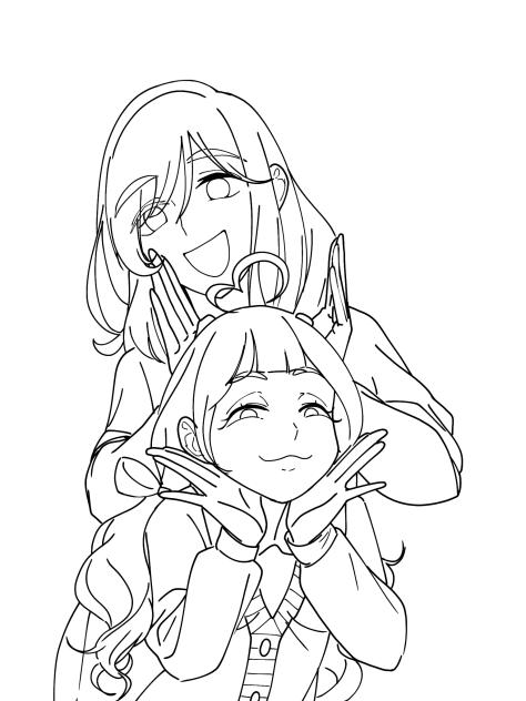 Me & @tinytreasure_k Selfie 11(Lineart)