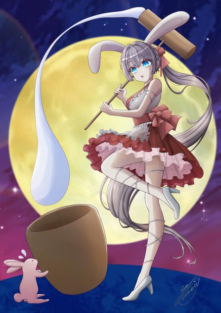 うさぎの餅つき