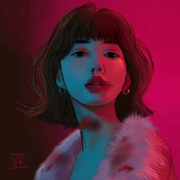 girl in the neón city