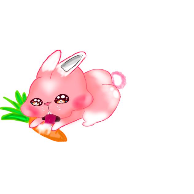 bunny licking carrot