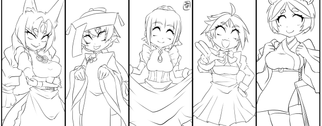 ぬり絵　line art