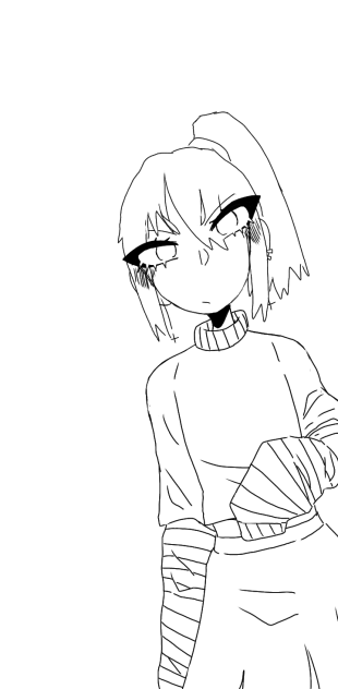 Line art of my oc Kacy