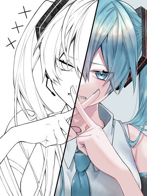 初音ミク 色塗り