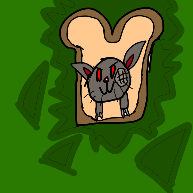 Mad cat in bread in the grass