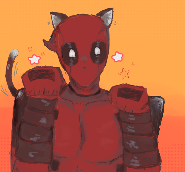 Deadpool as a kitty ibisPaint
