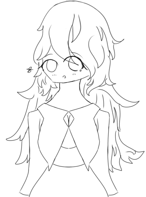 A Beautiful Random Girl Lineart