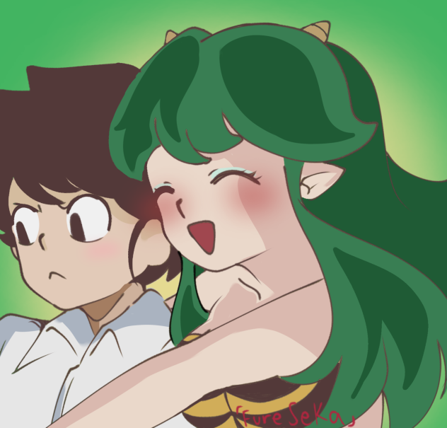 Ataru and Lum 💚