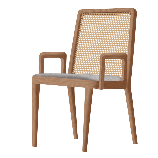 Wooden cane chair