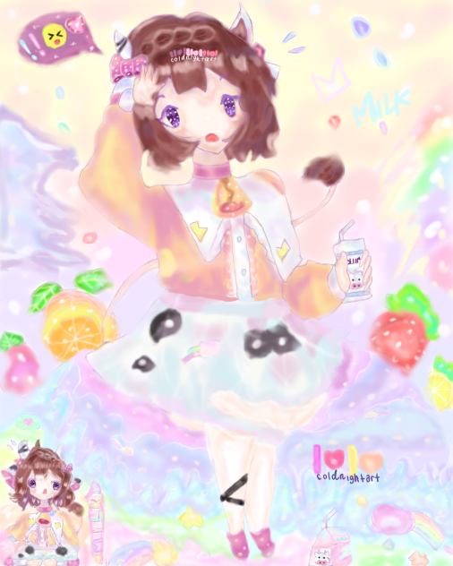 Cow milk girl