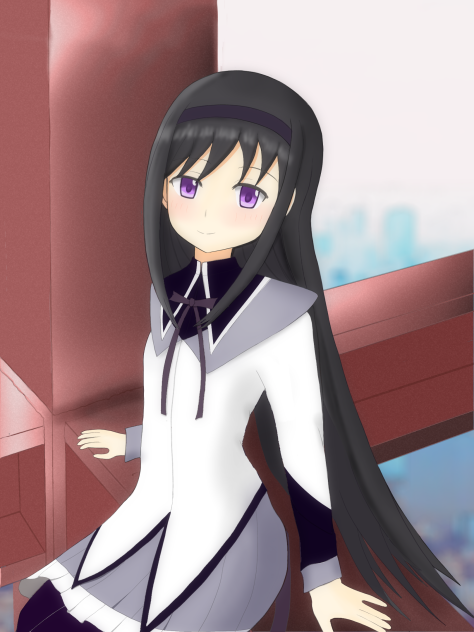 鉄筋の上で微笑む暁美ほむら