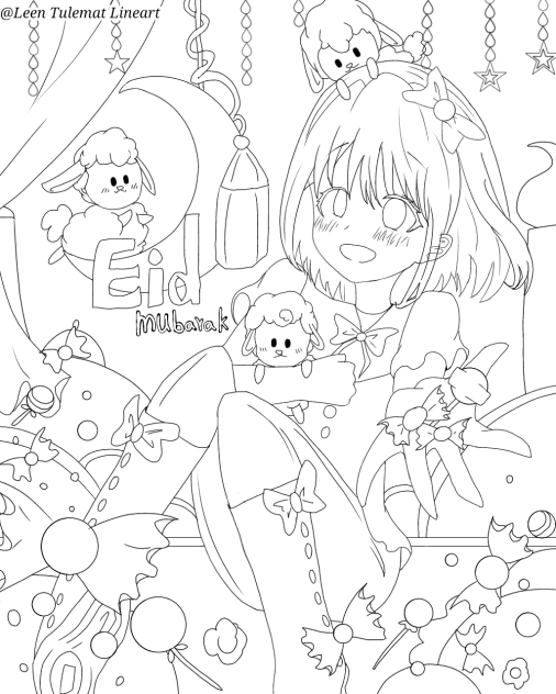 Eid Al-Fitr  (FREE COLORING)