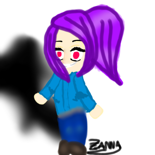 Purple Haired Chibi Girl - Speedpaint