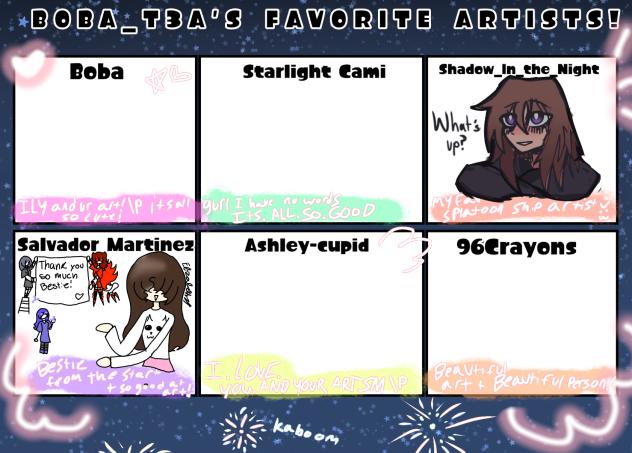 B0BA_T3A’s favorite artists!