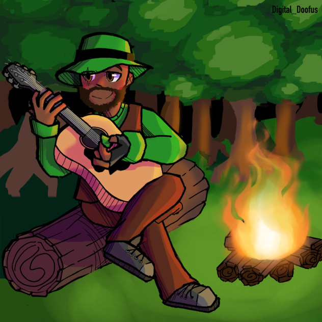 Marksman playin a guitar