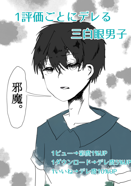 1評価ごとにデレる+彩度アップする三白眼男子