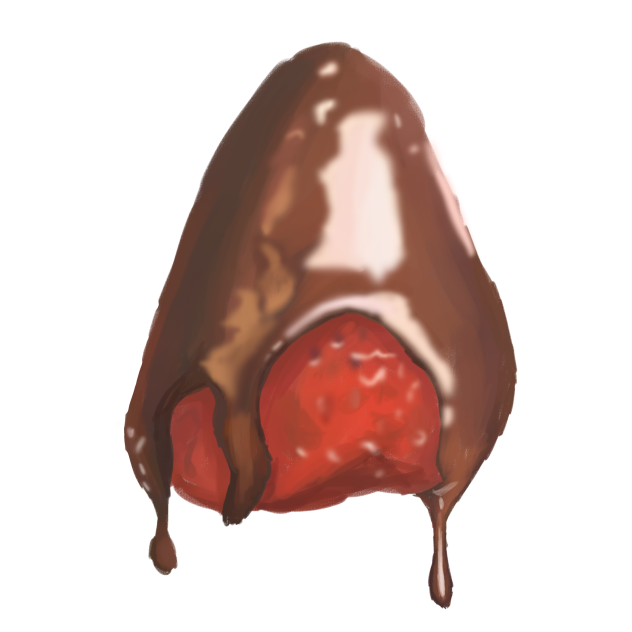 Unfinished sketch of a strawberry