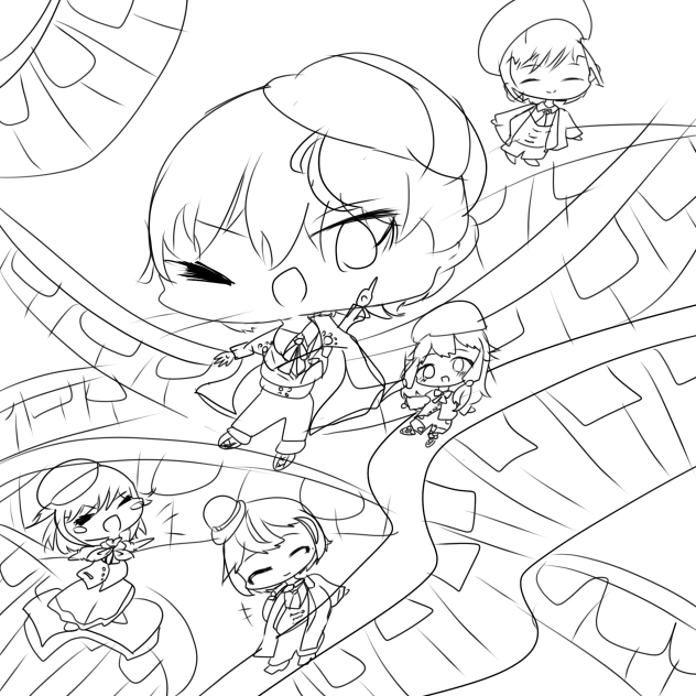 やっとラフ画を描けました……