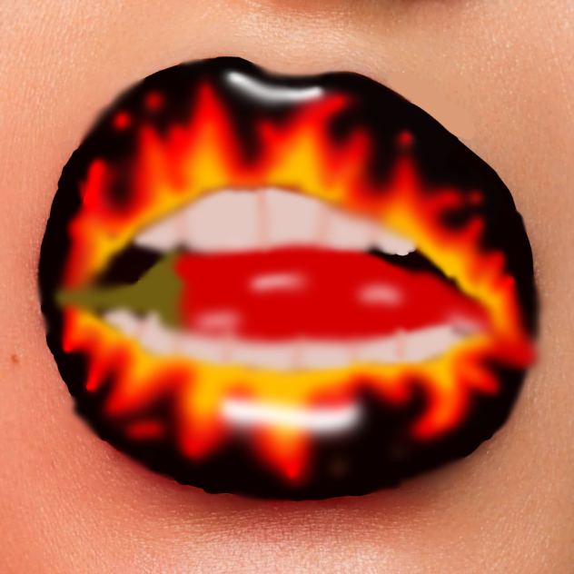 Colored over flame lips!