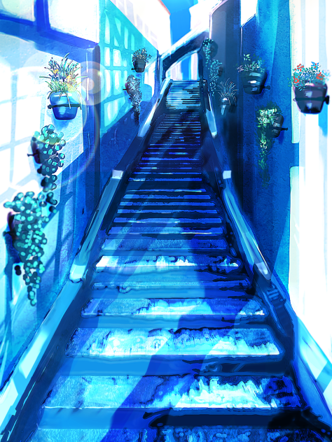青い階段