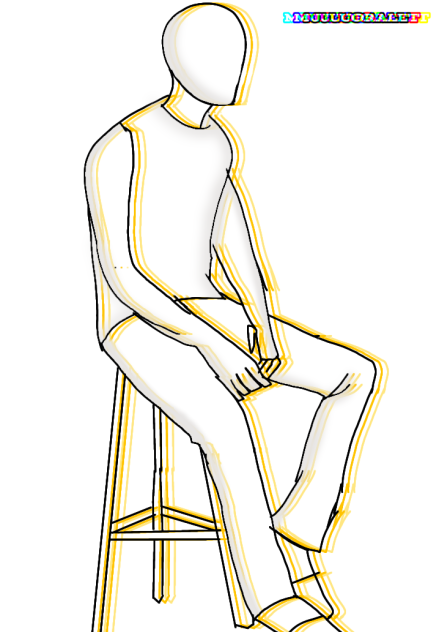 siting on chair