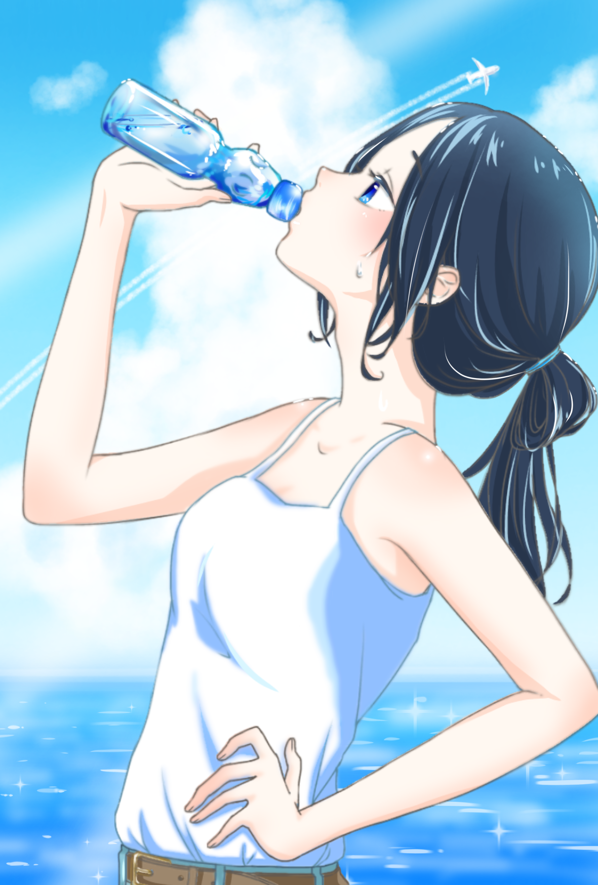 手描きアナログイラスト(夏とラムネ) 夏 ラムネ イラスト | TikTok