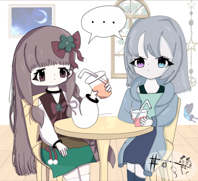 どこかのカフェで