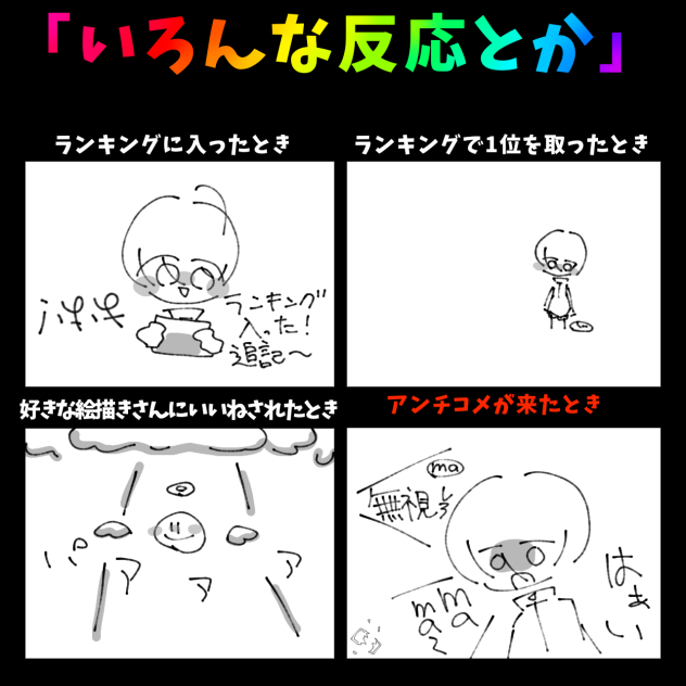 いろんな反応とか