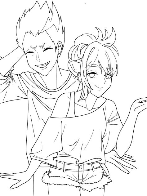 Me & @pit_dibujos Selfie 14(Lineart)