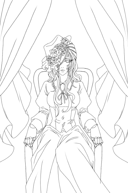 【線画】人形少女