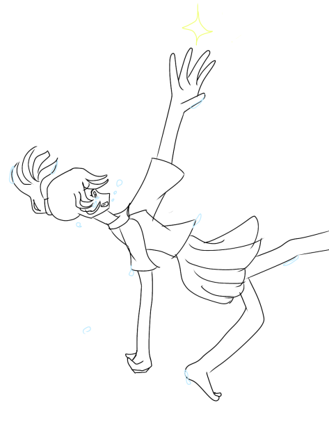 「もう、、涙なのか泡なのかわからない」線画
