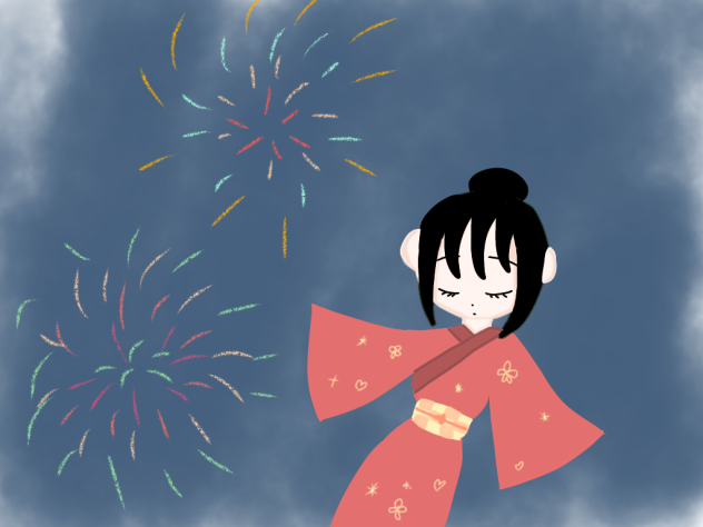 描けそうで描けない花火