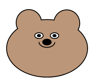 クマのイラストを楕円定規だけで描きました