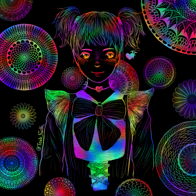 maid girl scratch art