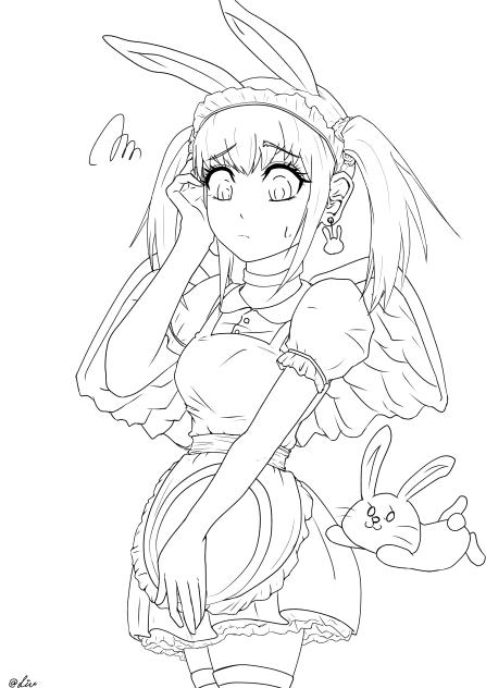 #ケモ耳天使メイドは世界を救う（線画）